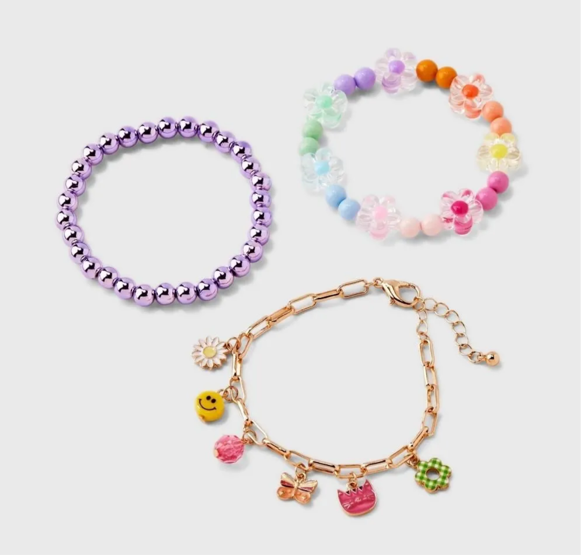 Girls' 3pk Charm Bracelet Set - Cat & Jack™