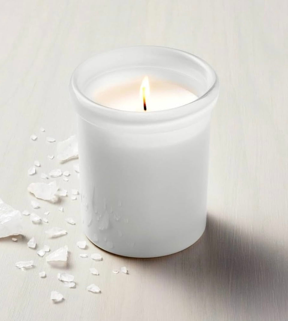 DISCONTINUED!! Colored Glass Salt Jar Candle Gray 6oz - Hearth & Hand™ with Magnolia: Soy Blend, 30hr Burn Time