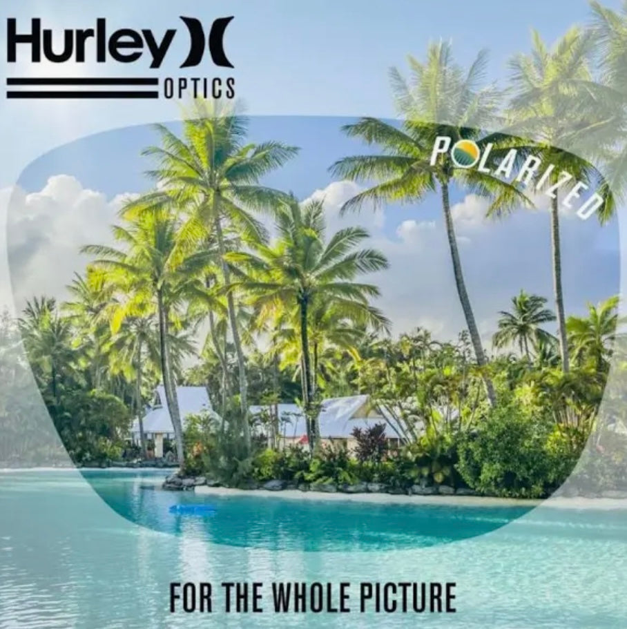 Hurley Ventura Floating Frame White Frame, Blue Lenses Polarized