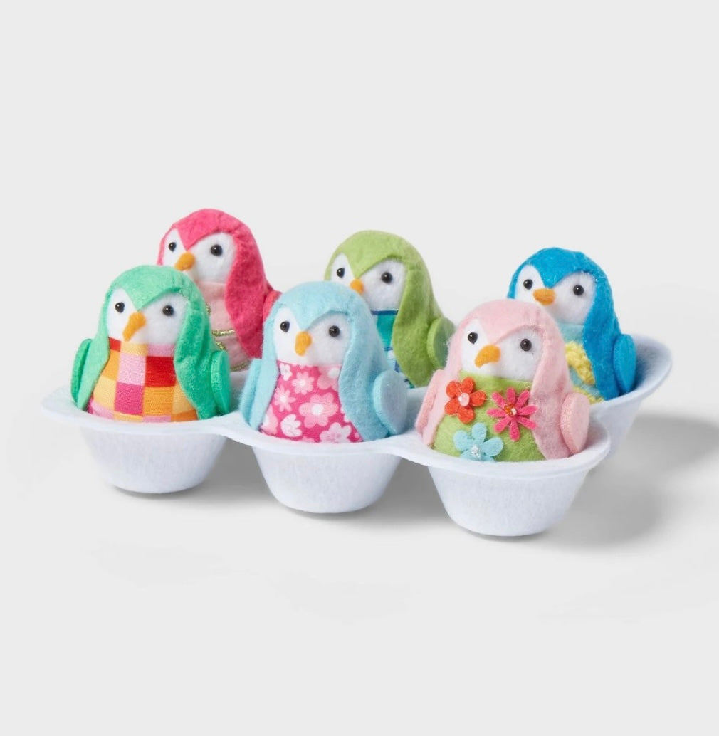 Featherly Friends 7pc Fabric Easter Egg Carton - Spritz