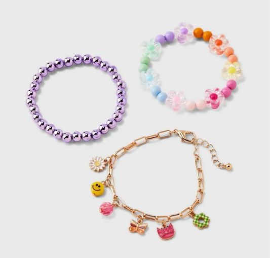 Girls' 3pk Charm Bracelet Set - Cat & Jack™