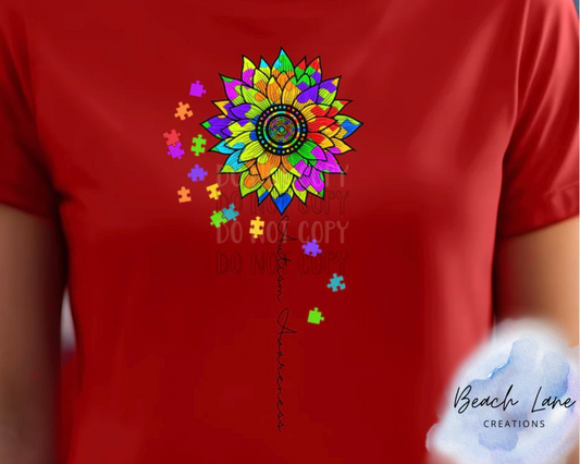 Autism Awareness Sunflower Tee