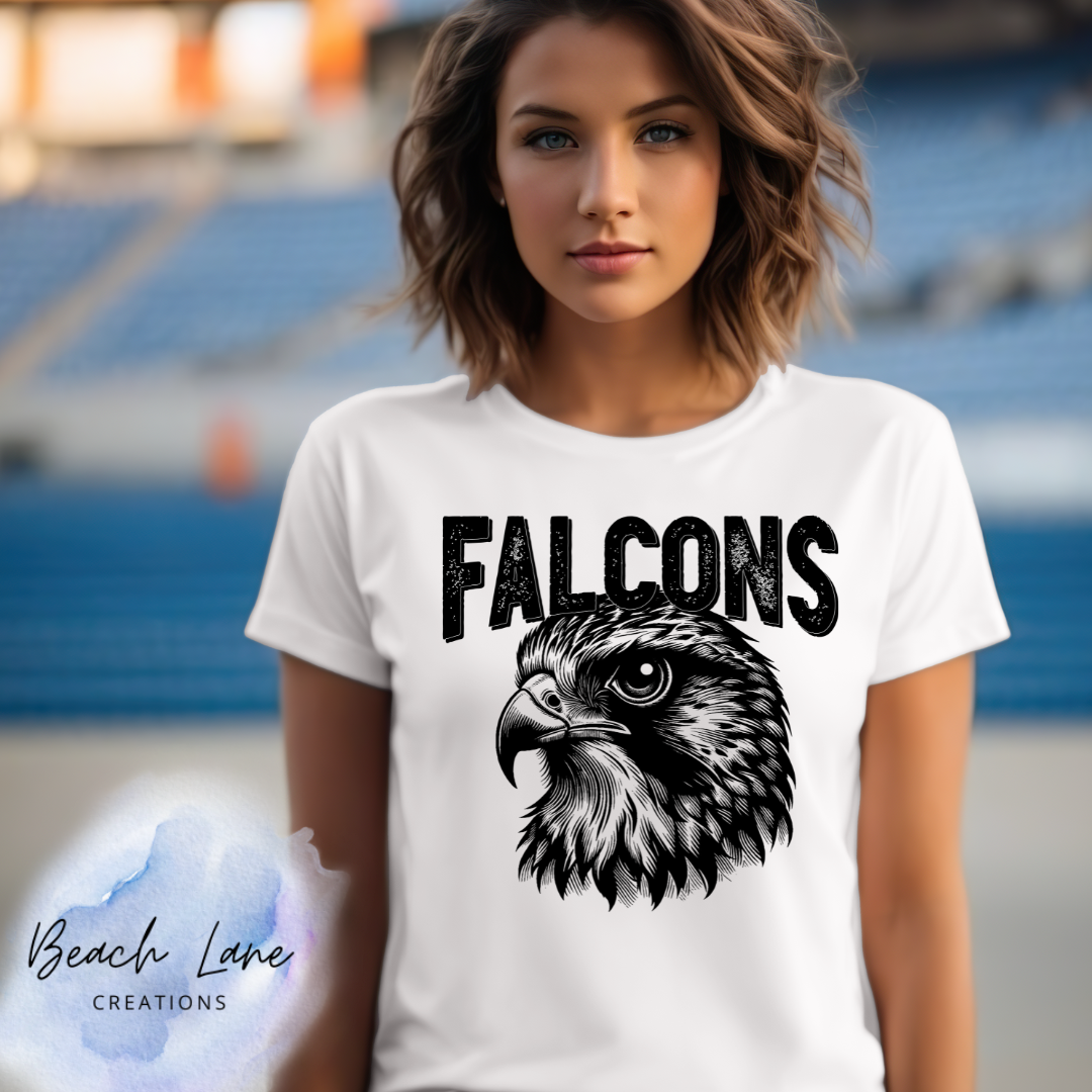 Black and White Falcons Tee