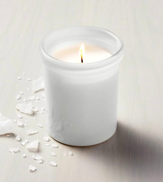 DISCONTINUED!! Colored Glass Salt Jar Candle Gray 6oz - Hearth & Hand™ with Magnolia: Soy Blend, 30hr Burn Time