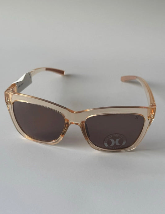 HURLEY Boardwalk Square Sunglasses Crystal & Sand Frame