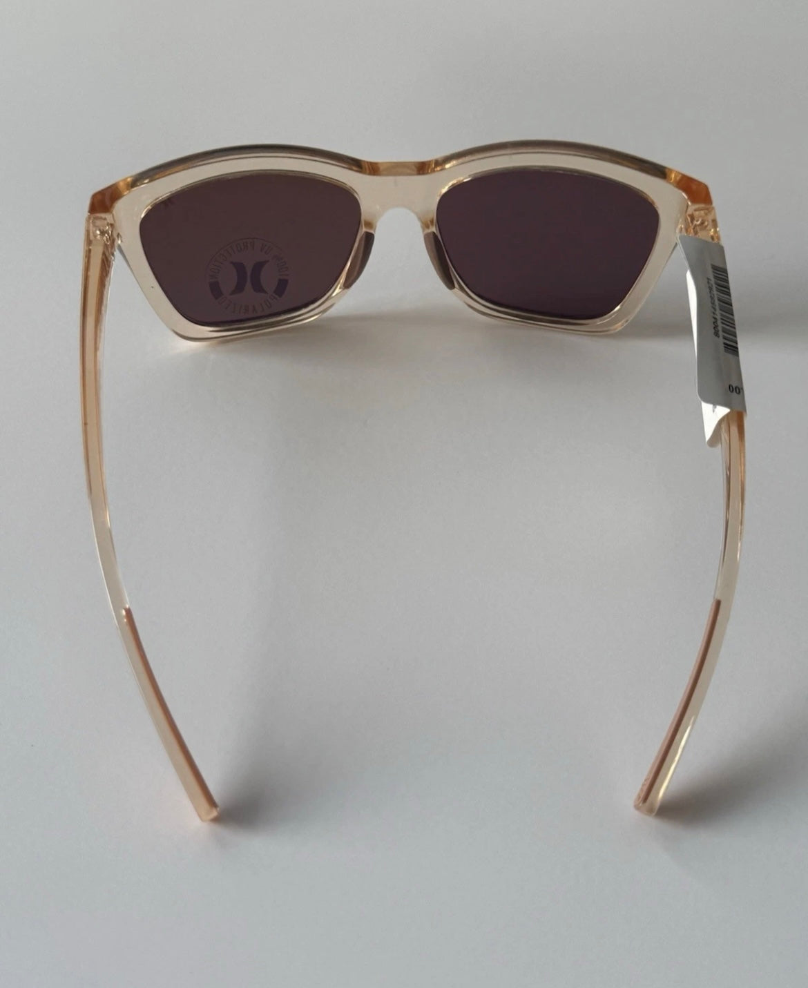 HURLEY Boardwalk Square Sunglasses Crystal & Sand Frame