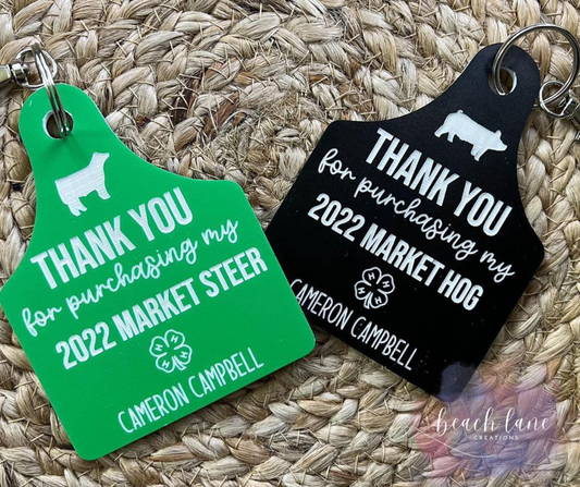 4H "Thank You" Tag Keychain