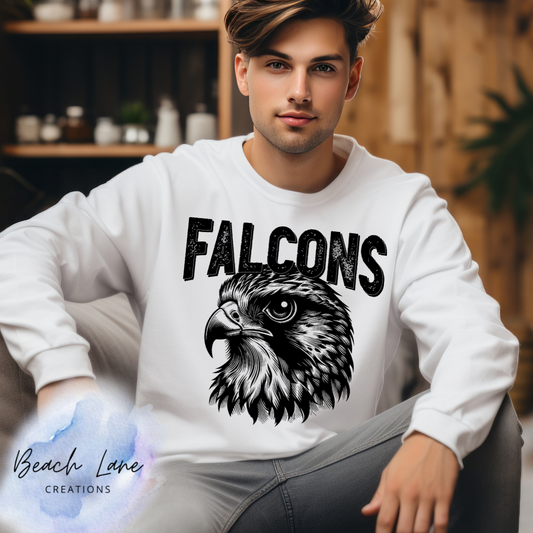 Black and White Falcons Sweatshirt