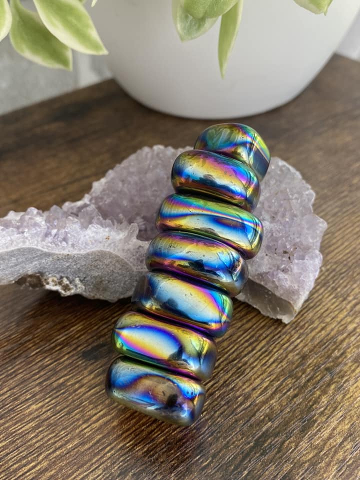 Aura Hematite Tumble